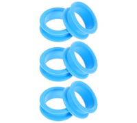 VERDANVERSE 6pcs Soft Silicone Non-Slip Pet Grooming Scissors Finger Rings Comfortable Finger Protectors for Hairdressing Scissor Accessories Matte Light Blue for Pet Care