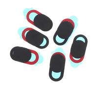VERDANVERSE 6PCS Webcam Privacy Cover Slider Durable Oval Camera Shutter Protectors for Laptop Tablet Smartphone Black with Red Frame Compact