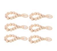 VERDANVERSE 6pcs Wooden Catholic Rosary Beads with Cross Beads and Crucifix Keychain for Baptism and First Communion Includes White Organza Pouches for Christening Gifts and Party Favors