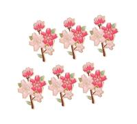 VERDANVERSE 6pcs Zinc Alloy Cherry Blossom Brooches for Women Small Flower Pins for Clothes Durable Metal Lapel Badges Stylish Accessories for Office Date Wear