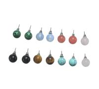 VERDANVERSE 7 Pairs Natural Stone Earrings Mixed Colors Turquoise Jewelry Ear Studs for Women Elegant Comfortable Daily Wear Fashion Accessories