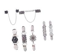 VERDANVERSE 7pcs Retro Alloy Shirt Sweater Brooch Pin Vintage Clothing Clips for Women Durable Duckbill Style Breast Pins Fashionable Scarf and Cardigan Decoration