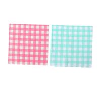 VERDANVERSE 80pcs Pattern Paper Napkins for Party Picnic Dinner Green Pink Checkered Tissue Vibrant Serviettes for Wedding Birthday Shower and Holiday Table Decoration