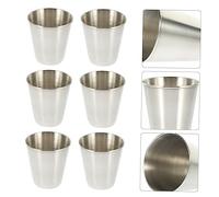 VERDANVERSE 8pcs Stainless Steel Liquor Cups Multipurpose Wine Tumblers for Home Use Silver Drinking Cups with Smooth Rounded Edges Safe Material