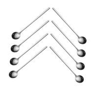 VERDANVERSE 8pcs Stainless Steel Long Handle Teaspoons Food Serving Dessert Spoons for Coffee Tea Ice and Cocktail Stirring with Heat-Resistant Design