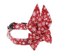 VERDANVERSE Adjustable Cat Neckband with Buckle and Large Detachable Bow Christmas Pet Collar for Kitten and Dog Breathable Cozy Neckwear for Daily Wear and Holiday Parties