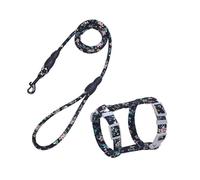 VERDANVERSE Adjustable Cotton Cat Harness Strap Comfortable Chest Traction Belt for Walking Pets Home Outdoor Use Black