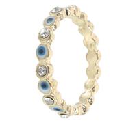VERDANVERSE Adjustable Hypoallergenic Evil Eye Ring for Women Comfortable Enamel Demon Eye Band with Rhinestone Accent Cool Costume Finger Jewelry for Parties and Everyday Wear