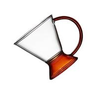 VERDANVERSE Amber Glass Coffee Cup with Handle Stylish Transparent Tea Mug Chic Dessert Cup for Home Office Coffee Shop Restaurant Gift