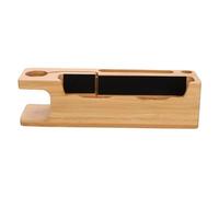 VERDANVERSE Bamboo Wood Phone and Watch Docking Station Organizer Stand for Desk Multifunctional Holder with Compartments for Keys Glasses Fitness Space-saving Desktop Charging Stand