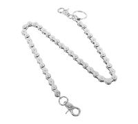 VERDANVERSE Biker Chain Jeans Retro Silver Metal Pants Chain Lightweight Hip Hop Trouser Decoration for Rockers Punk Style