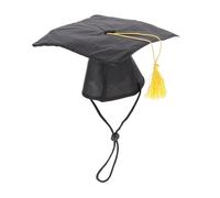 VERDANVERSE Black Pet Graduation Cap Dog Hat with Yellow Tassel Cloth Material DIY Party Decoration for Small to Large Dogs Comfortable
