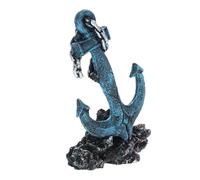 VERDANVERSE Boat Anchor Shaped Aquarium Adornment Fish Tank Decor Resin Layout Craft Colorfast Creative Resin 5.89x3.93x2.36in Underwater Landscaping Aquarium Home Decorations