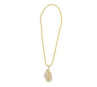 VERDANVERSE Boxing Gloves Pendant Necklace for Sports Lovers Gold Chain with Rhinestone Accents Twisted Design Unisex Fashion Jewelry Accessory