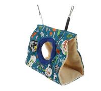 VERDANVERSE Breathable Cotton Bird Hammock Small Hanging Nest for Parrots Blue Cartoon Tent Household Cage Pet Resting Bed Comfortable Sleeping Spot