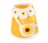 VERDANVERSE Breathable Summer Dog Cooling Waistcoat Sleeveless T Shirt Vest for Dogs Pomeranian Schnauzer Comfortable Pet Clothes Fashionable Yellow Sunflower Design