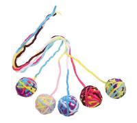 VERDANVERSE Cat Wool Bell Toy Ball Set 5pcs Gradient Colors Interactive Kitten Teaser Toys Indoor Pet Playthings for Cats