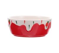 VERDANVERSE Ceramic Hamster Feeding Bowl Weighted Non-spill Chinchilla Food Container Water Dish for Small Pets for Hamsters Guinea Pigs and Rabbits Contemporary Design in Red