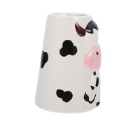 VERDANVERSE Ceramic Hamster Water Bottle Holder Stable Weighted Kettle Stand with Cute Cartoon Cow Design for Small Pets Like Hamsters and Rabbits Suitable for Various Pet Water Bottles