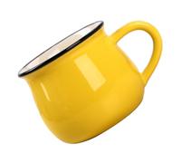 VERDANVERSE Ceramic Milk Cup Belly Mug for Coffee and Tea Yellow Household Tea Drinking Cup Safe Material for Hot Drinks Gift for Family and Friends