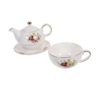 VERDANVERSE Ceramic Teapot with Floral Design Lightweight Portable Tea Pot and Cups for Afternoon Tea Business Gift Home Restaurant Use