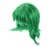 VERDANVERSE Charming Green Short Bob Wig with Scarf for Realistic Costume Party Wigs Cosplay Hairpiece for Detailed Craftsmanship Eyecatching Color for Roleplay