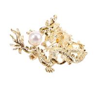 VERDANVERSE Chinese Dragon Brooch Pin Zodiac Lapel Pin Unique Dragon-shaped Suit Shawl Decoration Unisex Costume Jewelry for Jackets Sweaters