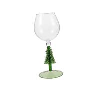 VERDANVERSE Christmas Tree Wine Glass Stemmed Goblets Festive Green Borosilicate Glassware for Red Wine Juice and Cocktails Decorative Xmas Drinkware for Holiday Parties and Winter