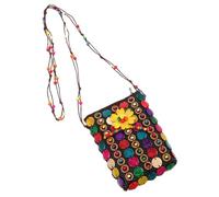 VERDANVERSE Coconut Shell Handbag Ethnic Style Beaded Crossbody Purse Lightweight Long Strap Boho Shoulder Bag for Women Travel Everyday Use Design