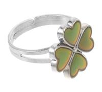 VERDANVERSE Color Changing Mood Ring for Four-leaf Shamrock Design Safe Comfortable Material Decorative Chic Jewelry Unique Stylish gift for for for for for for for Teen