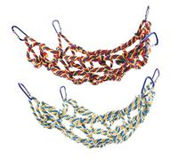 VERDANVERSE Colorful Woven Climbing Net for Parrots and Pets Durable Cotton Rope Bird with Hammock Nets and Hanging Hooks Safe Chewable Parrot Swing for Caged Birds and Hamsters