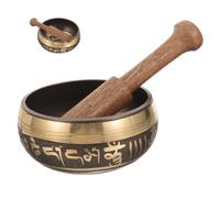 VERDANVERSE Copper Tibetan Singing Bowl for Meditation and Yoga with Wooden Mallet Lightweight Sound Healing Prayer Bowl for Relaxation and Home Decor Random Style