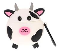 VERDANVERSE Cow Earbuds Case Silicone Protective Box with Cow Shape Design for Soft Shockproof Cover with Charging and Hanging Cute Novelty Accessory for Wireless Earpieces Random Color