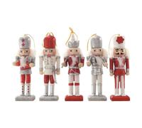 VERDANVERSE Creative Blush Decor Decoration Nutcracker Doll Hanging Pendant in Wooden Pink Timber Material with Anti-slid Bottom Christmas, for Home Office, and Daily Party Accessories