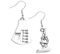 VERDANVERSE Creative Microscope Earrings for Science Lovers Alloy Biology Chemistry Dangle Jewelry for Women Comfortable Lightweight Science Teacher Unique Fashion Accessory for Casual and