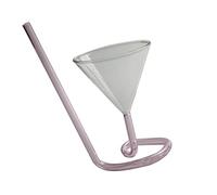 VERDANVERSE Creative Spiral Glass Wine Cup with Integrated Straw Pink Cocktail Goblet for Hot Cold Drinks Party BBQ Outdoor Use