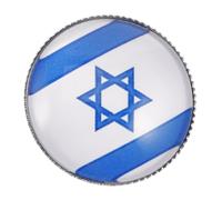 VERDANVERSE Crystal Glass Brooch Pin Round National Flag Lapel Badge for Men Women Elegant Sparkling Brooch Jewelry Versatile Fashion Accessory Gift with Silver Finish
