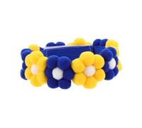 VERDANVERSE Decorative Flower Collar for Dogs and Cats Adjustable Soft Pet Necklace Blue Yellow Comfortable Material for Various Fun Accessory for Pets