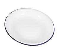 VERDANVERSE Deep Enamel Dinner Plate Thickened Retro Style with Deep Bowl Design Versatile Porcelain Dinnerware for Soup Salad Pasta Snacks Easy-Clean Surface for Outdoor Picnic and BBQ