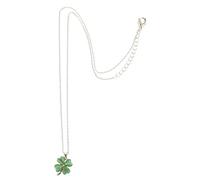 VERDANVERSE Delicate Opal Four Leaf Clover Necklace Lightweight Copper Pendant Jewelry Women with Bezel Setting and Hanging Ornament Design