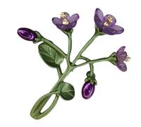 VERDANVERSE Delicate Violet Flower Brooch Pin Alloy Clothes Accessory Elegant Corsage for Women Valentines Christmas Party Decoration