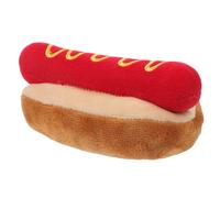 VERDANVERSE Dog Bite Resistant Plush Hot Dog Squeaky Chewing Plaything Interactive Pet Food Shape Chew for Puppies