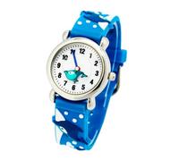 VERDANVERSE Dolphin Watch Cartoon Childrens Watch with Soft Elastic Strap Clear Big Dial for Easy Reading and Comfortable Student Wristwatch for Boys