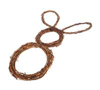 VERDANVERSE Easter Bunny Shaped Rattan Wreath Small 35x15cm, Handmade Grapevine Holiday Decoration for Front Door, Garden, Spring Wedding Party Seasonal Decor