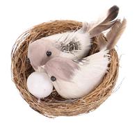 VERDANVERSE Easter Fake Bird Nest Decor Set with Simulation Birds and Artificial Eggs Desktop Nest Decoration Handmade Craft for Home Garden Wedding and Office Display