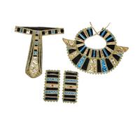 VERDANVERSE Egyptian Costume Accessories Set for Men Women Lightweight Pharaoh Belt Collar Wristbands Comfortable Handcrafted Cosplay Props for Halloween Role Play Theater Party Performances