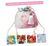 VERDANVERSE Elegant Chinese Style Drawstring Storage Pouch Antique Printed Shoulder Bag for Daily Essentials Versatile Design for School Work Travel Parties Easy Open Close with Thick Strings