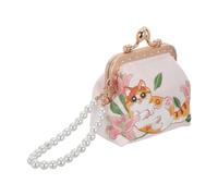 VERDANVERSE Elegant Embroidered Flower Handbag and Brocade Material with Double Clasp Closure Featuring Cat Motif and Lily Flowers Chic Statement for Cultural Events and Daily Shopping