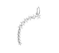 VERDANVERSE Elegant Vintage Star Ear Clip Earrings for Women Silver Tone Retro Five Pointed Star Design Stylish Fashion Jewelry for Ladies Parties Weddings and Daily Wear
