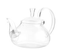 VERDANVERSE Embellished Transparent Glass Teapot with Raised Handle Heat Resistant Tea Ware for Scented Tea Brewing and Elegant Pouring